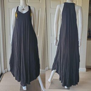 black morocco sleeveless maxi dress